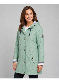 Allwetterjacke ANKERGLUT "Friesennerz Ankerglutwolke II Regenmantel, Longjacket", Damen, Gr. 44L, gr&uuml;n (grau), Obermaterial: 100% Polyurethan. Futter: 100% Polyester, figurumspielend, gerader Abschluss mit Druckknopf, Jacken Allwetterjacke, auch in Gro&szlig;en Gr&ouml;&szlig;en erh&auml;ltlich