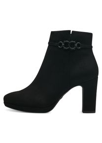 High-Heel-Stiefelette Tamaris, Damen, Gr. 42, schwarz, Textil, Veloursleder, unifarben, Schuhe High-Heel-Stiefelette, Businessschuh, High-Heel-Stiefelette mit dezenter Verzierung