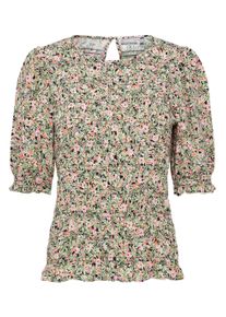 Kurzarmbluse Fransa "Kurzarm-Bluse FRMALU", Damen, Gr. L, rosa (camellia rose mix aop a), Obermaterial: 100% Viskose CV., Blusen Kurzarmbluse