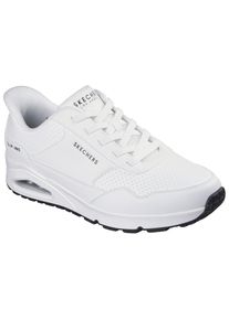 Slip-On Sneaker Skechers "UNO-BANKSIA LUXE", Herren, Gr. 48,5, wei&szlig;, Lederimitat, Schuhe Slip-On Sneaker, Keilsneaker, Sneaker mit Luftkissen