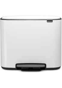 M&uuml;lleimer Brabantia "Bo Treteimer, 11 + 23L", wei&szlig;, B:54cm H:44cm T:36,3cm &Oslash;:54cm, Kunststoff, Metall, M&uuml;lleimer, M&uuml;lleimer, sanft schlie&szlig;ender Deckel, mit leichter Pedalbedienung