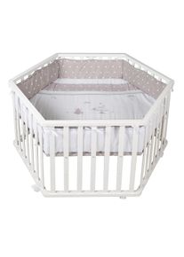 Parc pour b&eacute;b&eacute; hexagonal ton blanc