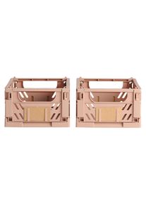 Lot de 2 caisses pliables ton sable DAY
