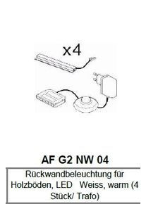 IMV Lot de 4 &eacute;clairages de fond RAVENNA AF G2 NW 04