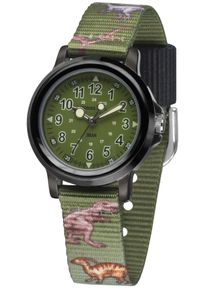 Quarzuhr Jacques Farel "Dinosaurieruhr, KSB 989", gr&uuml;n (olivgr&uuml;n, braun), Armbanduhren, M&auml;dchen, Quarzuhr, Armbanduhr, Kinderuhr, ideal auch als Geschenk, mit Dinosauriermotiv