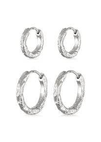 Ohrstecker-Set Elli "Ohrringe Ohrringset Creolen 925 Sterling Silber" Gr. 16, silber, Ohrringe, Damen, 16, Silber 925 (Sterlingsilber), Ohrstecker-Set