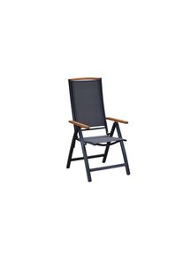 Gardenson , Graphitfarben, Grau , Holz, Metall, Textil , Akazie , Hartholz , 58x117x64 cm , FSC 100% , klappbar ,