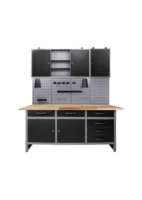 M&Ouml;BELIX M&ouml;belix , Anthrazit, Grau , Holz, Metall , Buche , 1 F&auml;cher , 6 Schublade(n) Schubladen , 160x205x60 cm , T&Uuml;V-gepr&uuml;ft, FSC ,