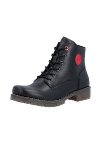 Schn&uuml;rstiefelette Rieker, Damen, Gr. 43, schwarz, Lederimitat, Basic, Schuhe Schn&uuml;rstiefelette, Ankleboots, Schn&uuml;rboots, Klassik-Stiefelette mit Logopr&auml;gung