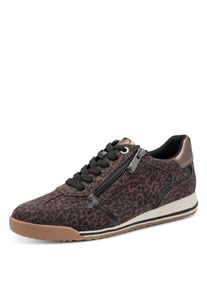 Keilsneaker Marco Tozzi, Damen, Gr. 42, grau (leo, taupe), Lederimitat, Textil, Schuhe Keilsneaker, Freizeitschuh, Schn&uuml;rschuh mit angesagtem Animal-Prints