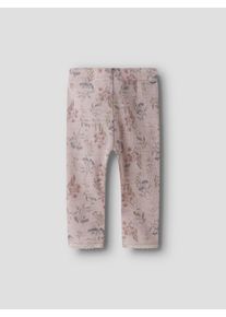 Leggings name it "NBFWANG WOOL NEEDLE LEGGING NOOS", M&auml;dchen, Gr. 86, N-Gr, violet ice aop:flowers and leafs, Strick, Obermaterial: 100% Wolle, bedruckt, slim fit kn&ouml;chellang, Hosen Leggings, Wolle, slim fit