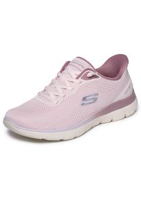 Slip-On Sneaker Skechers "SUMMITS", Damen, Gr. 43, rosa (mauve), Textil, Schuhe Slip-On Sneaker, Schlupfschuh, Halbschuh, Freizeitschuh, mit Slip Ins