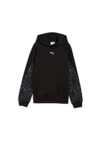 Kapuzensweatshirt Puma "SPORT ANIMAL HOODIE FL G", M&auml;dchen, Gr. 176, schwarz (Puma schwarz), Fleece, Obermaterial: 68% Baumwolle, 32% Polyester, bedruckt, regular fit normal, angesetztes B&uuml;ndchen, Sweatshirts Kapuzensweatshirt, mit Kapuze, mit K&auml;ngurutasche, f&uuml;r Jugendliche