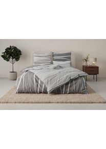 Wendebettw&auml;sche OTTO HOME "Alvara", grau, B/L: 135cm x 200cm, 1 Stk., 1 Stk., Linon, B/L: 40cm x 80cm, 2 Stk., Linon, Obermaterial: 100% Baumwolle, Bettw&auml;sche, Wendebettw&auml;sche, in Gr. 135x200 oder 155x220 cm, 100% Baumwolle, grafisches Motiv