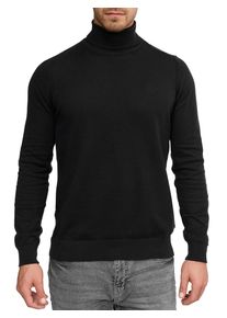 Rollkragenpullover INDICODE "Van Paul", Herren, Gr. XL, schwarz, Strick, Obermaterial: 80% Baumwolle, 20% Polyamid, unifarben, normal, Rundhals, Pullover Rollkragenpullover