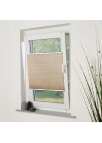 Plissee Liedeco "Klemmfix-Plissee "Easy" &ndash; Hochwertiger Vliesstoff", sand, B:75cm H:210cm, Plissees, Plissee, Tageslichdurchl&auml;ssig, blickdicht, Einfache Montage ohne Bohren