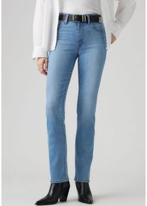 Levi's Slim-fit-Jeans LEVI'S "722 HIGH RISE SLIM", Damen, Gr. 29, L&auml;nge 29, true blau mid, Denim/Jeans, Obermaterial: 51% Baumwolle, 37% Lyocell, 7% Polyester, 3% Elastomultiester, 2% sonstige Fasern, unifarben, slim fit lang, Jeans Slim-fit-Jeans, mit Lyocell und Stretch