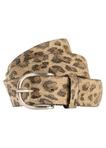 Lederg&uuml;rtel Laura Scott, Damen, Gr. 85, beige, leopard, Rindsleder, bedruckt, gemustert, Basic, G&uuml;rtel Lederg&uuml;rtel