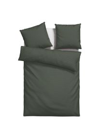Bettw&auml;sche Bruno Banani "Jassen", gr&uuml;n (gr&uuml;n, anthrazit), B/L: 155cm x 220cm, 1 Stk., 1 Stk., Flanell, B/L: 80cm x 80cm, 2, Flanell, Obermaterial: 100% Baumwolle, Bettw&auml;sche, Bettw&auml;sche, moderne Bettw&auml;sche aus Baumwolle, Streifen-Design, mehrere Qualit&auml;ten