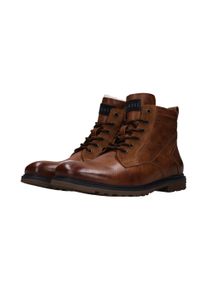 Schn&uuml;rboots Bugatti, Herren, Gr. 45, braun (cognac), Lederimitat, Schuhe Schn&uuml;rboots, Schn&uuml;rstiefelette, Winterboots mit Rei&szlig;verschluss