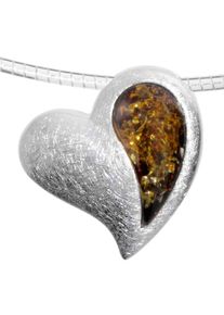 Kette mit Anh&auml;nger OSTSEE-SCHMUCK "- Gleiter-Herz 20 mm - Silber 925/000 - Bernstein" Gr. 45, silber (silber 925, silberfarben, wei&szlig;), Schmuck_Sets, Damen, 45, Silber 925 (Sterlingsilber), Kette mit Anh&auml;nger
