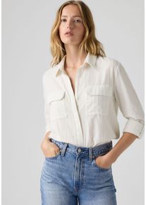 Levi's Hemdbluse LEVI'S, Damen, Gr. XS (34), cloud dance, Web, Obermaterial: 100% Baumwolle, figurumspielend h&uuml;ftbedeckend, Krempel&auml;rmel,mit Riegel Manschette krempelbar, Blusen Hemdbluse, Krempel&auml;rmel mit Riegel