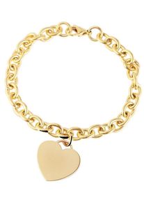 Adelia&acute;s Armband ADELIA&acute;S "Damen Armband &iquest; Herz aus Edelstahl 22 cm" Gr. 22, gold, Armb&auml;nder, Damen, Edelstahl, Armband