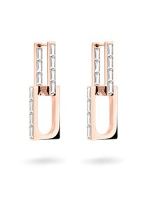 Paar Creolen Liebeskind Berlin "Schmuck Geschenk Edelstahl Ohrringe Sparkling Link", rosa (ros&eacute;goldfarben, kristallwei&szlig;, kristallwei&szlig;), Ohrringe, Damen, Edelstahl, Paar Creolen, mit Zirkonia (synth.)