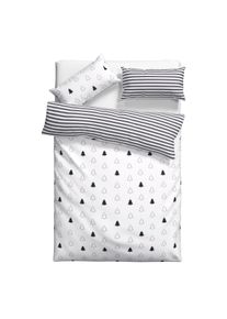 Wendebettw&auml;sche OTTO HOME "JULIE", wei&szlig;, grau, B/L: 135cm x 200cm, 1 Stk., 1 Stk., Flanell, B/L: 80cm x 80cm, 2, Flanell, Obermaterial: 100% Baumwolle, Bettw&auml;sche, Wendebettw&auml;sche, Bettw&auml;sche mit Tannenb&auml;umen, Baumwolle, Winter, ab 135x200