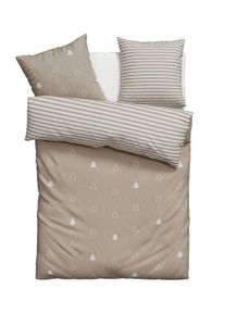 Wendebettw&auml;sche OTTO HOME "JULIE", beige, B/L: 155cm x 220cm, 1 Stk., 1 Stk., Flanell, B/L: 80cm x 80cm, 2, Flanell, Obermaterial: 100% Baumwolle, Bettw&auml;sche, Wendebettw&auml;sche, Bettw&auml;sche mit Tannenb&auml;umen, Baumwolle, Winter, ab 135x200