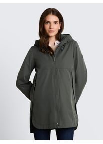 Softshellmantel Tom Tailor, Damen, Gr. XS, schwarzest olive, Web, Obermaterial: 100% Polyester. Futter: 100% Polyester, unifarben, regular fit ca. Mitte Oberschenkel, Rundhals, elastischer Bund, M&auml;ntel Softshellmantel, mit Kapuze und Rei&szlig;verschluss