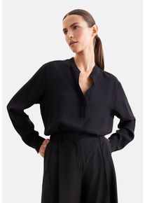 Klassische Bluse Seidensticker "Schwarze Rose", Damen, Gr. 4XL (48), schwarz, 100% Viskose, unifarben, regular fit, ohne Ausschnitt, Blusen Klassische Bluse, 1/1 V-Neck Uni