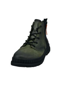 Schn&uuml;rboots Bugatti, Herren, Gr. 46, gr&uuml;n (dunkelgr&uuml;n), Lederimitat, Schuhe Schn&uuml;rboots, Schn&uuml;rstiefelette, Outdoorboots mit Rei&szlig;verschluss und Anziehlasche