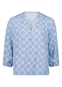 Klassische Bluse Cartoon "Casual-Bluse mit Muster", Damen, Gr. 40, bunt (blau, ros&eacute;), Obermaterial: 100% Viskose CV., Blusen Klassische Bluse
