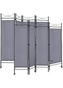 Casaria Paravent Lucca 2er-Set Anthrazit 180x163cm