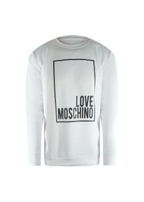 Love Moschino Heren Box Logo Sweatshirt (Wit)