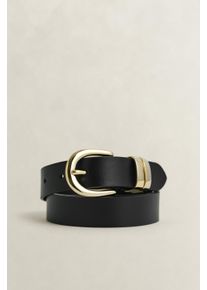 Lederg&uuml;rtel Gant "CHUNKY KEEPER LEATHER BELT", Damen, Gr. 95, schwarz, Rindsleder, unifarben, G&uuml;rtel Lederg&uuml;rtel, Gr&ouml;&szlig;enverstellbar durch Einfachdornschlie&szlig;e