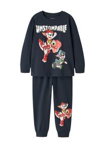 Schlafanzug name it "NMMJALMER PAW LS NIGHTSET CPLGM", Jungen, Gr. 98/104, navy blazer, Jersey, Obermaterial: 95% Baumwolle, 5% Elasthan, bedruckt, lang, Rundhals, Homewear-Sets Schlafanzug, Baumwollmischung, mit Paw Patrol Druck