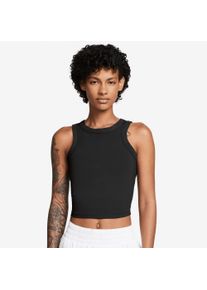Tanktop Nike "W NK ONE FITTED DF CROP TANK", Damen, Gr. S, schwarz, Obermaterial: 80% Polyester, 20% Elasthan, Tops Tanktop, abgerundeter Saum, Tanktop-Form, aus Polyester und Elasthan