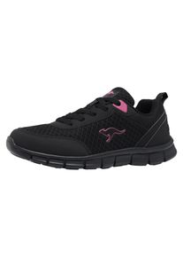 Sneaker Kangaroos "K-RF BETHY", Herren, Gr. 44, atmungsaktiv, schwarz (jet schwarz, daisy pink), Synthetik, Textil, Schuhe Sneaker, Atmungsaktiv