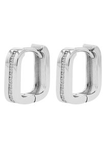 Adelia&acute;s Paar Creolen ADELIA&acute;S "Damen Ohrringe &iquest; Klappcreole aus 925 Silber mit Zirkonia", silber, Ohrringe, Damen, Silber 925 (Sterlingsilber), Paar Creolen