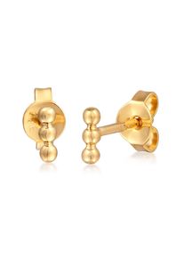 Paar Ohrstecker Elli "Ohrringe Kugel Design Dots Ohrstecker 925 Silber vergoldet" Gr. 5, gold, Ohrringe, Damen, 5, Silber 925 (Sterlingsilber), Paar Ohrstecker