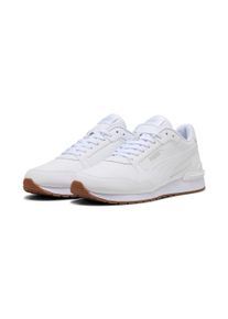 Sneaker Puma "ST RUNNER V4 L", Herren, Gr. 37, Puma wei&szlig;, glacial gray, gum, Leder, Schuhe Sneaker, mit weichem Lederobermaterial, mit SOFTFOAM+ Einlegesohle