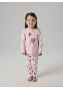 Schlafanzug name it "NMFNIGHTSET CUTIE HEART NOOS", M&auml;dchen, Gr. 86/92, parfait pink, Jersey, Obermaterial: 95% Baumwolle, 5% Elasthan, bedruckt, lang, Rundhals, Homewear-Sets Schlafanzug, Baumwollmischung