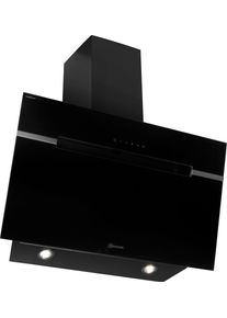 Bauknecht Kopffreihaube "BHVS 91F LT DP K", Energieeffizienz: A+, silber (schwarzes glas), B:59,8cm H:146,5cm T:32,1cm, Dunstabzugshauben, LED-Beleuchtung, Nanobeschichtung verhindert Tropfenbildung, Kopffreihaube