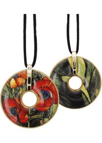 Kette mit Anh&auml;nger Goebel "Louis Comfort Tiffany - Orientalischer Mohn", bunt, Messing Nylon Porzellan, L: 58, Messing, Nylon, Porzellan, Halsketten, Kette mit Anh&auml;nger, Mit aufw&auml;ndiger Echtgoldauflage