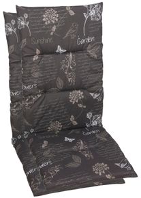 Hochlehnerauflage GO-DE "Amalfi", grau, B:48cm H:4cm T:118cm, Baumwolle, Polyester, Polyurethan, Polsterauflagen, Hochlehnerauflage, 118x48 cm