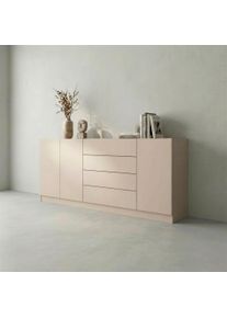 borchardt M&ouml;bel Sideboard BORCHARDT M&Ouml;BEL "Vaasa, Kommode mit 3 Vaasa, Kommode mit 3 T&uuml;ren und 4 Schubk&auml;sten", beige (kaschmir), B:190cm H:79cm T:35cm, Holzwerkstoff, Sideboards, Sideboard, Sideboard Breite 190 cm, H&ouml;he 79 cm, mit Push-to-open-Funktion