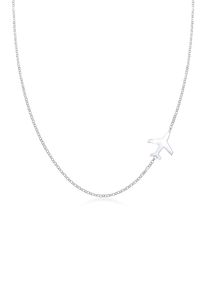 Kette mit Anh&auml;nger Elli "Halskette Flugzeug Reise Travel Erbskette Trend 925 Silber" Gr. 45, silber, Halsketten, Damen, ohne Stein, Silber 925 (Sterlingsilber), Kette mit Anh&auml;nger