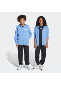 Trainingsanzug adidas Sportswear "ESSENTIALS KINDER", Damen, Gr. 164, blau (blau fusion, wei&szlig;), Obermaterial: 52% Baumwolle, 48% Polyester, Sportanz&uuml;ge Trainingsanzug, zweiteilig, aus Baumwolle und Polyester, weiches French Terry